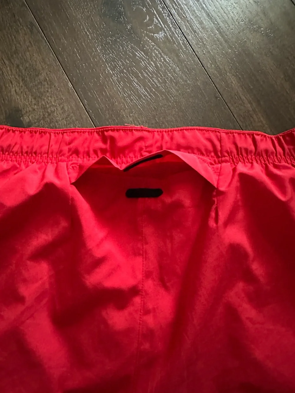 Nike Men’s Red Athletic Running Shorts with Black Drawcord